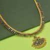 Elegant Gold Plated Semi-precious Ruby Emerald Stone Necklace