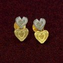 Beautiful Gold Plated Two-Tone Heart Drop Earrings