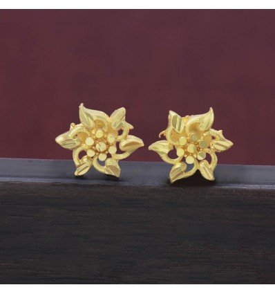 Appealing Gold Plated Floral Ear Studs