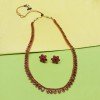 Alluring Antique Finish Oval Ruby Stone Long Chain Set