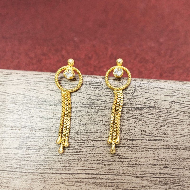 Buy Pearl chain drop earrings 22 KT yellow gold 105 gm  Online By  Giriraj Jewellers
