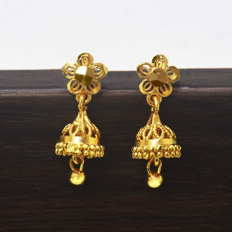 22k 916 Yellow & White Gold Flower Stud Earrings 4.4gms #150 | Diamonds Gems