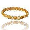 Glorious Gold-Plated Heart Round Mesh Bangle