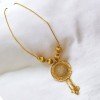 Graceful Gold Plated Designer Mesh Round Pendant Necklace
