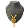 Graceful Gold Plated Designer Mesh Round Pendant Necklace