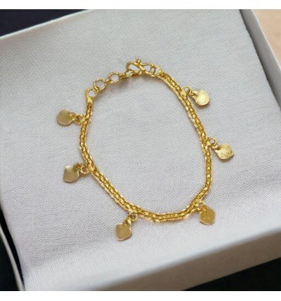 Gold Plated Hearts Hanging Ladies Bracelets