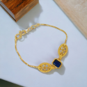 Elegant Gold Plated Square Stone Ladies Bracelet