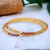Stunning Gold Plated Ruby Black Cz Stones Coir Bangles