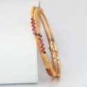 Stunning Gold Plated Ruby Black Cz Stones Coir Bangles
