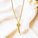 Stylish Gold Plated Small Heart Pendant Chain