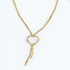 Stylish Gold Plated Box Chain Heart Pendant Necklace