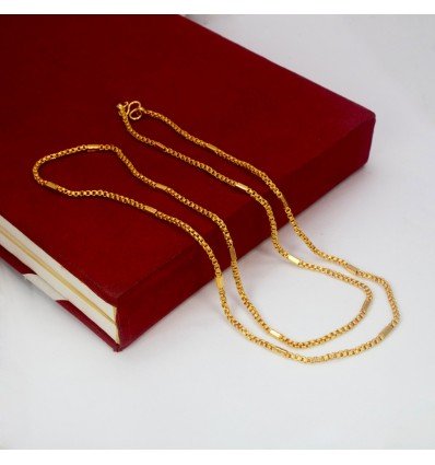 Gold Plated Designer Thin Box Savitham Chain