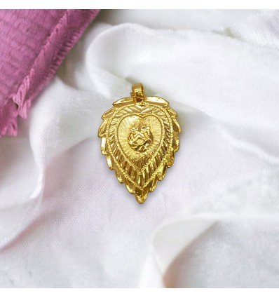 Muslim Designer Gold Plated Crescent Thali Pendant