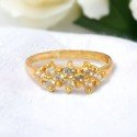 Gold Plated Stunning CZ Stone Ladies Finger Ring