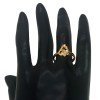 Gold Plated White Stone Floral Finger Ring