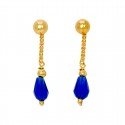Elegant Blue Crystal Gold Plated Rain Drop Earrings