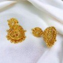 Stylish Gold Plated Filigree Design Jhumka Earrings