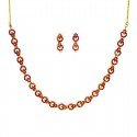 Stylish Gold Plated Designer Ruby Necklace Set