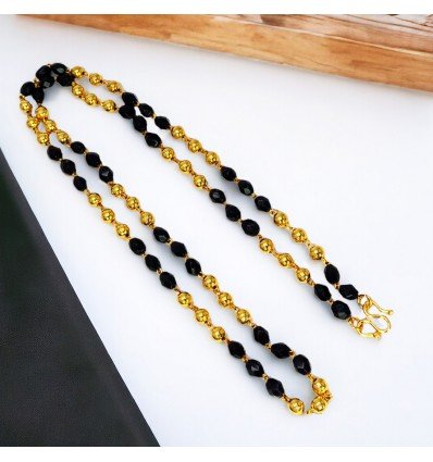 Elegant Gold plated Black Crystal Mangalsutra Chain