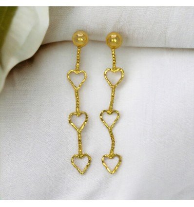 Stunning Gold Plated Designer Heart Earrings For Girls