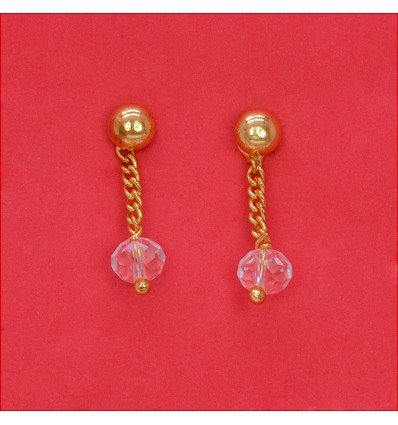 Cute Crystal Hanging Chain Drop Earrings
