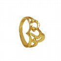 Cute Gold Plated Double Heart Finger Ring