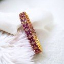 Party Wear Premium Gold Plated Floral Ruby Bangle