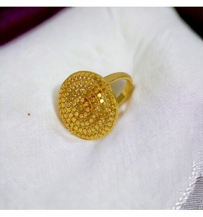 Gorgeous Gold Plated Modern Dome Finger Ring