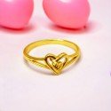 Cute Gold Plated Heart in Heart Finger Ring