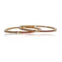 One Gram Gold Plated Ruby and AD Stone Bangle