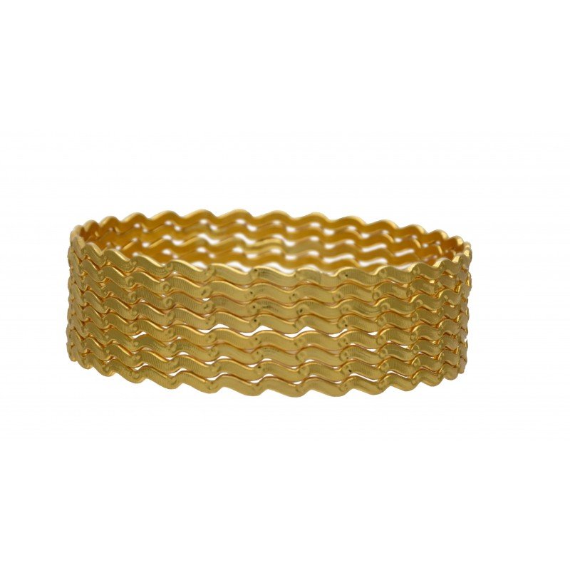 Stylish Designer Gold Plated Zigzag Bangles Buy Online|Kollam Supreme
