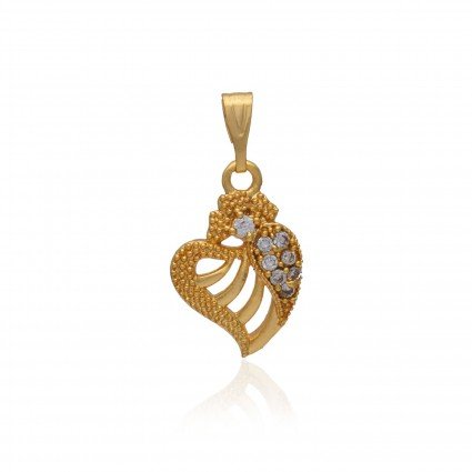 Micro Gold Plated Little Heart Stone Pendant