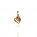 Micro Gold Plated Little Heart Stone Pendant