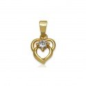 Simple Gold Plated Floral White Stone Pendant
