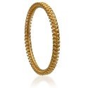 Appealing Gold Plated Two Line Twisted Bangle