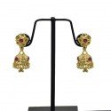 Micro Gold Plated Small Ruby Stone Kids Jimikki Earrings